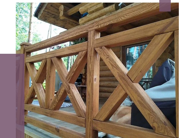 Деревянные перила под ключ в Дивногорске от 7583 руб. 