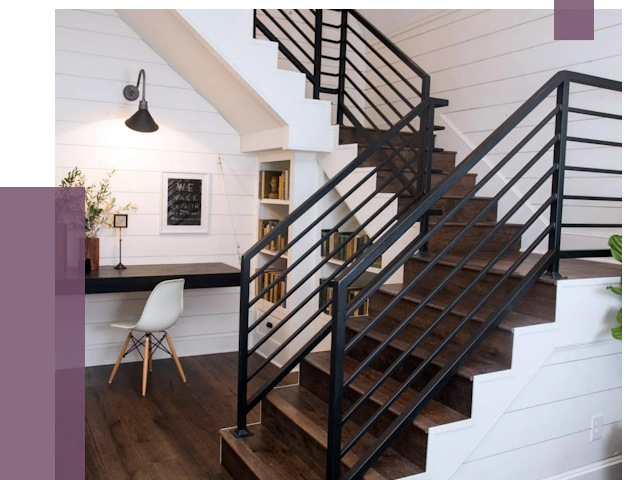 Перила для лестницы в доме в Дивногорске от 7330 руб. — ПРОЛЁТ-Двн