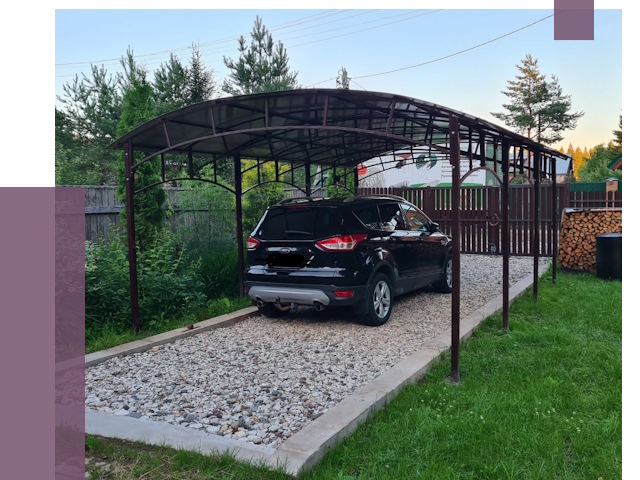 Навесы для автомобиля в Дивногорске от 12991 руб.  | ПРОЛЁТ-Двн