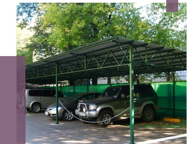 Навесы для парковки в Дивногорске от 79364 руб. заказать | ПРОЛЁТ-Двн