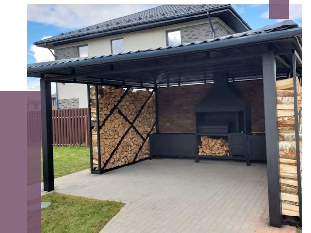 Навесы для барбекю в Дивногорске от 12587 руб. под ключ | ПРОЛЁТ-Двн