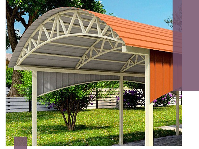 Навесы из профнастила под ключ в Дивногорске — установка и монтаж