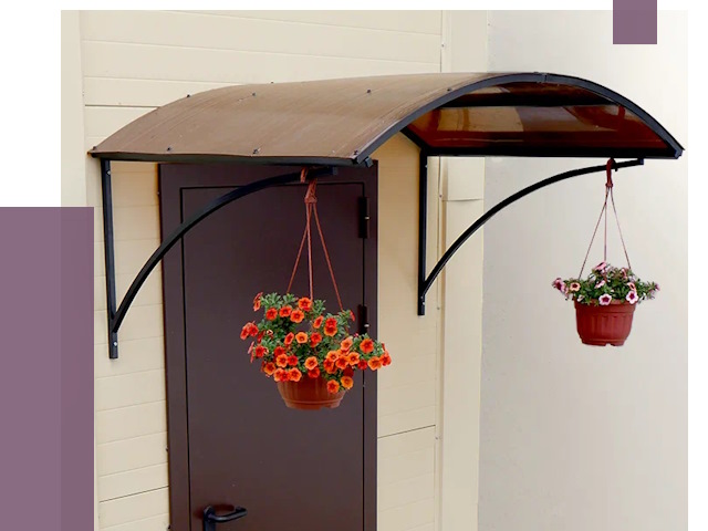 Козырьки над входом в Дивногорске от 14660 руб.  | ПРОЛЁТ-Двн