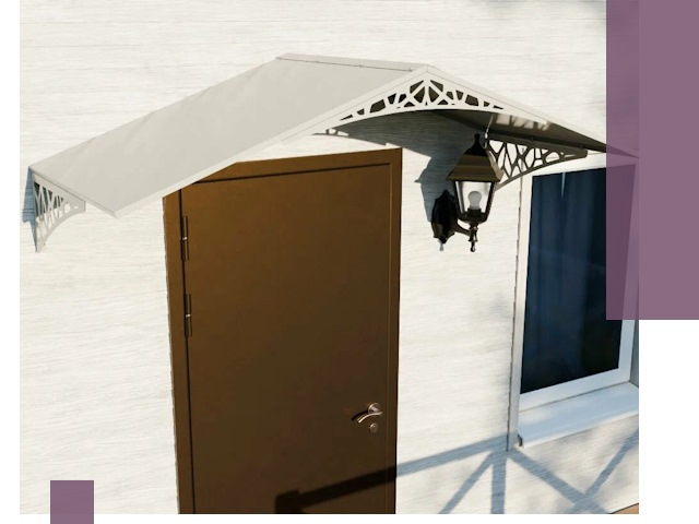 Металлические козырьки на входы и террасы в Дивногорске