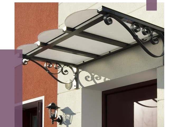 Односкатные козырьки в Дивногорске от 8290 руб.  | ПРОЛЁТ-Двн