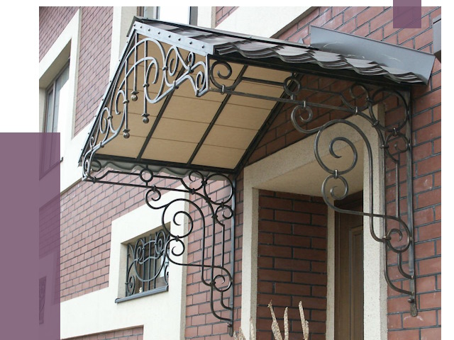 Двускатные козырьки в Дивногорске под ключ от 12638 руб.