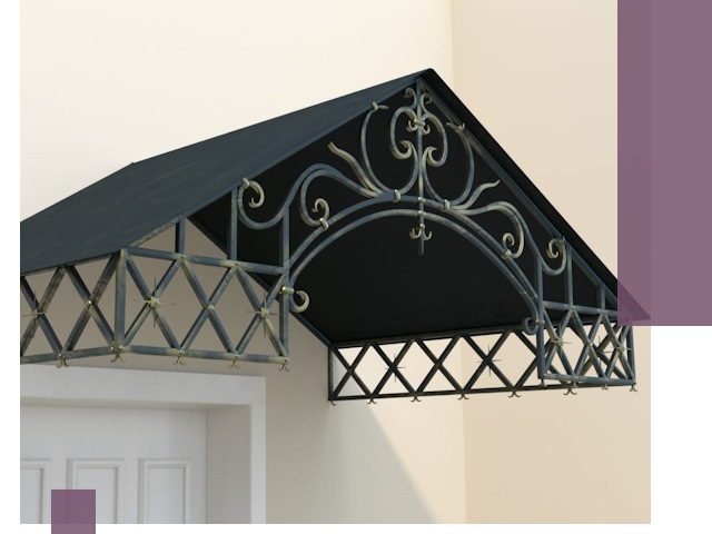 Двускатные металлические козырьки под ключ в Дивногорске